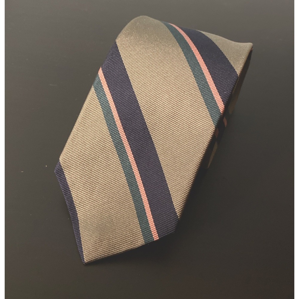 Vintage Ferrell Reed Ribbed‎ Necktie Gray 100% Silk Hand Made Regent England